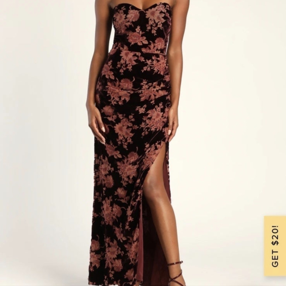 Lulu's floral velvet dress